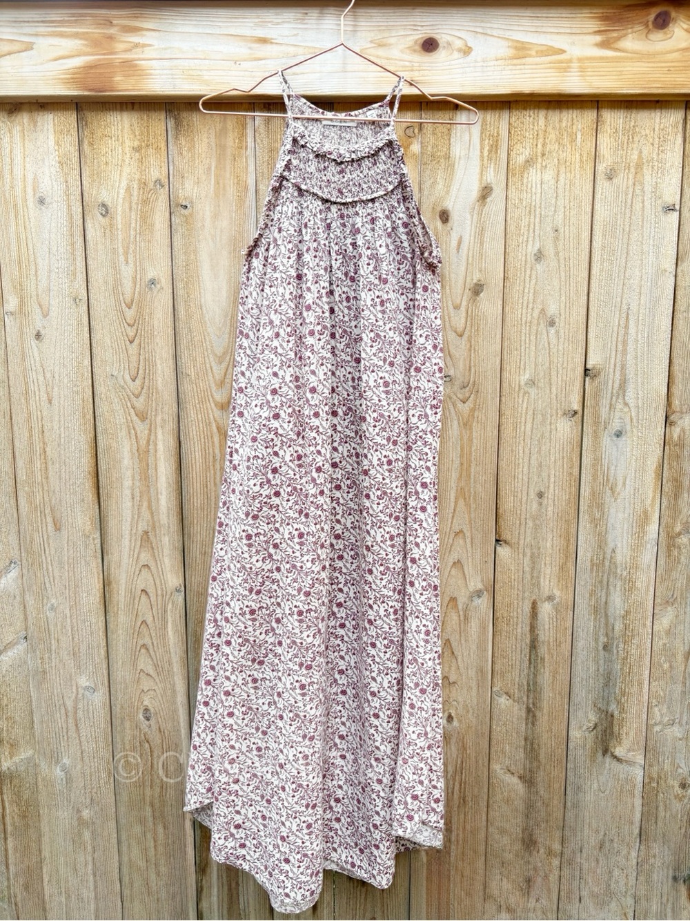 Doen Pierre Dress in Blush Mini Earl Floral Midi Size XS Red Cream Boho - Picture 3 of 15